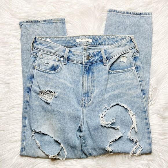 PacSun High Rise Distressed Mom Jean Light Wash Size 28 - Picture 3 of 6